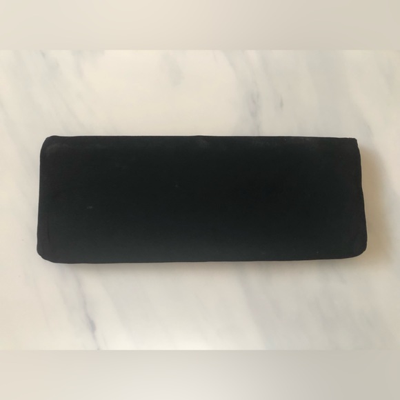 Vintage 1950’s Harry Levine USA Cloth Satin Black Clutch - Picture 2 of 6